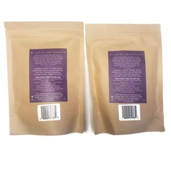 Lot of 2 Wrights Apothecary Scented Bath Tea Sleep Lavender Vanilla 6.3 oz Each - Picture 4 of 4